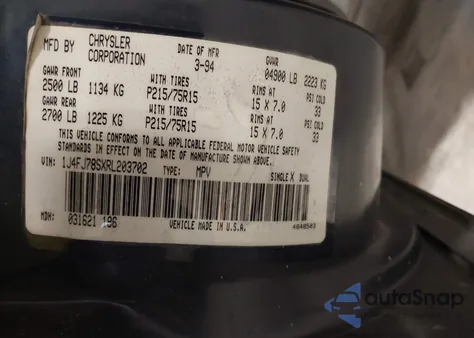 1994 Jeep Cherokee Country z USA, uszkodzony, nr VIN 1J4FJ78SXRL203702